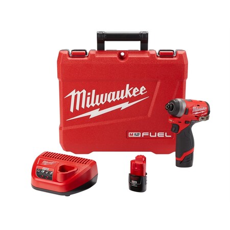 Milwaukee Tool M12 FUEL 1/4" Hex Impact Driver w/ (2) Batteries Kit 2553-22